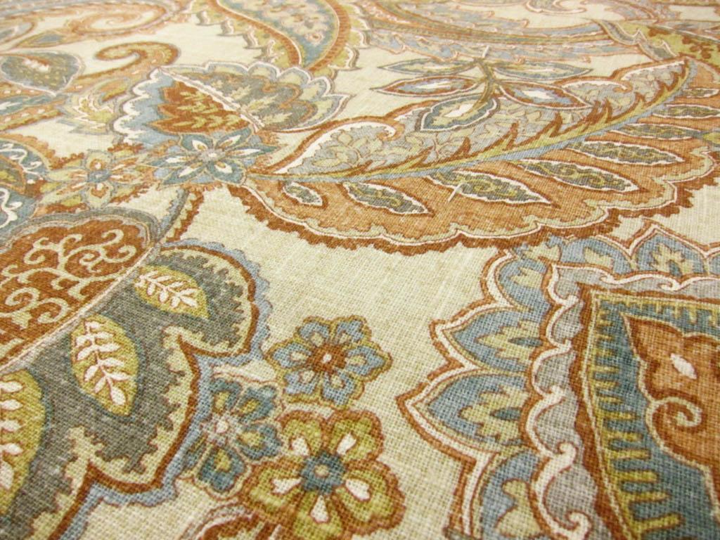 Linen Blend Upholstery Paisley Print2