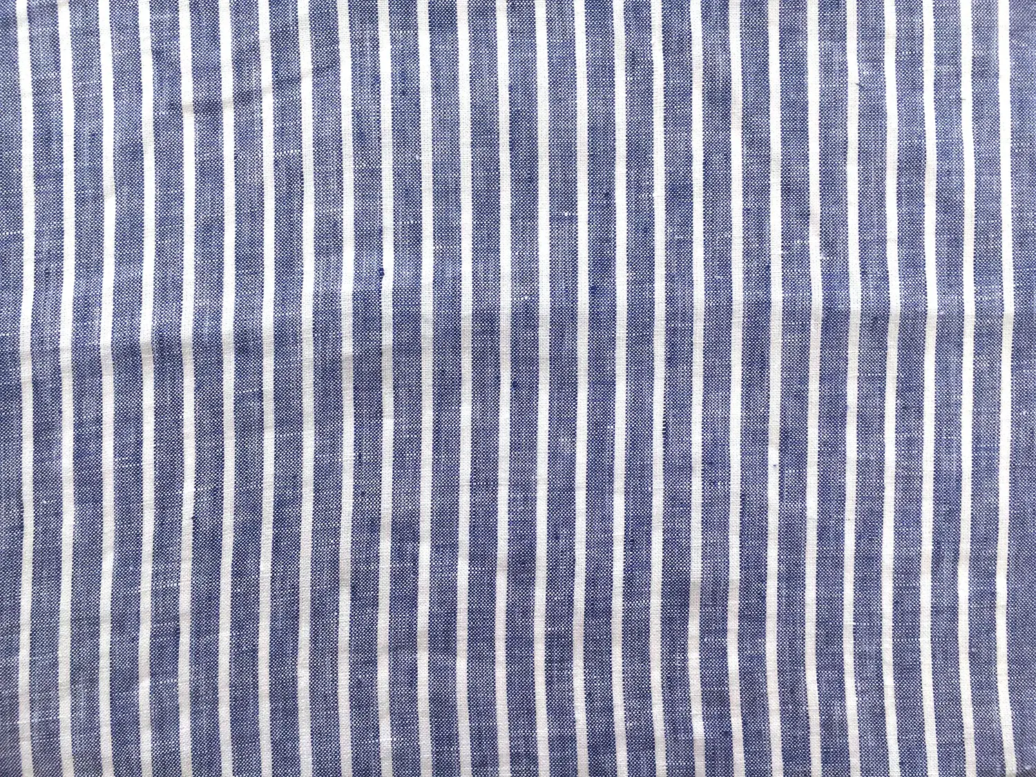 Linen Handkerchief Woven Stripe in Royal0