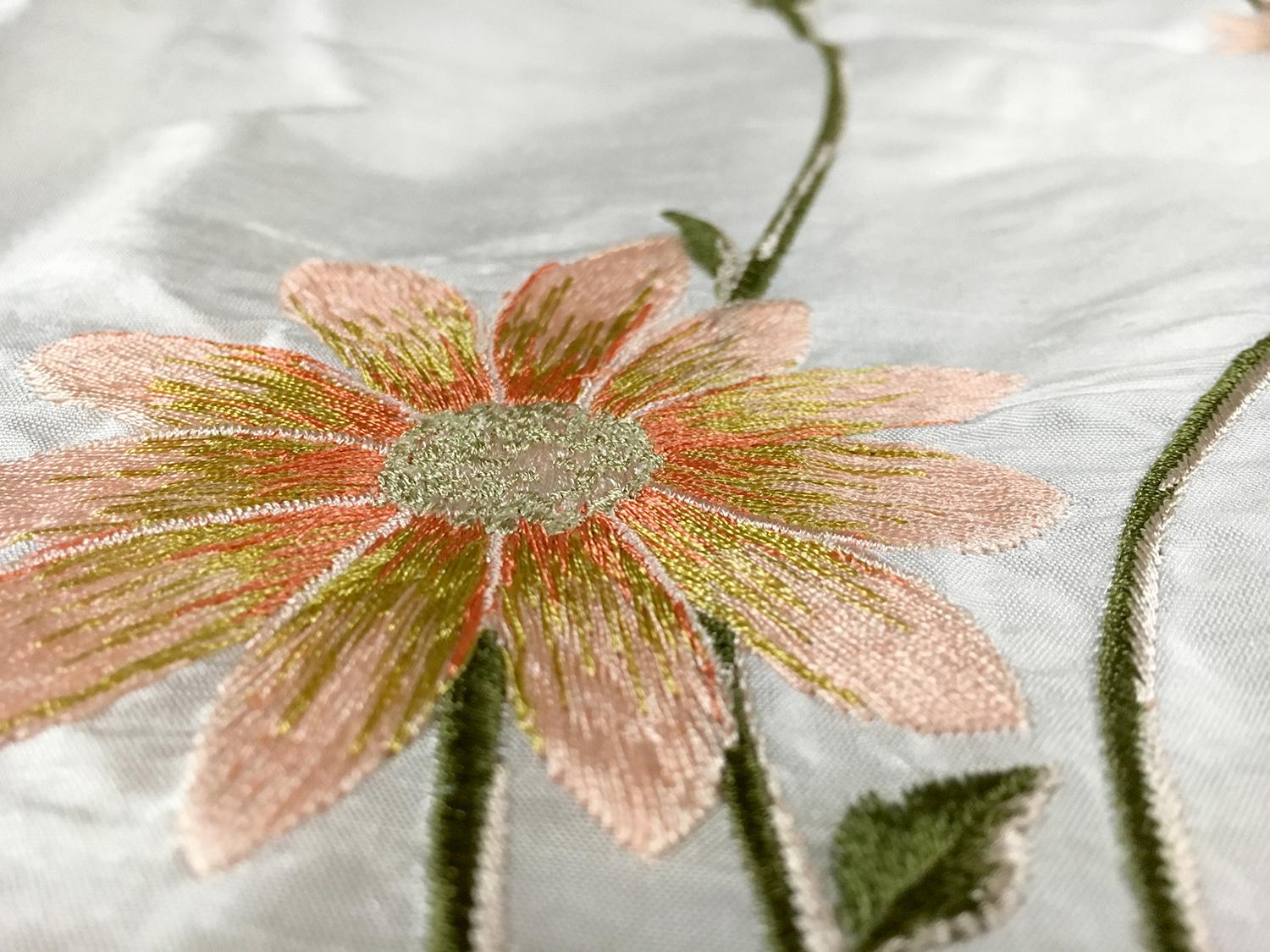 Embroidered Silk Shantung with Florals2
