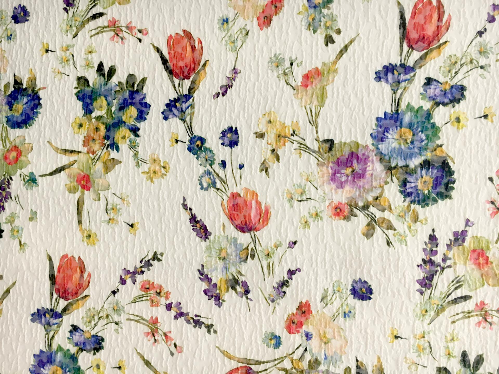 Polyester and Viscose Printed Cloqué 0