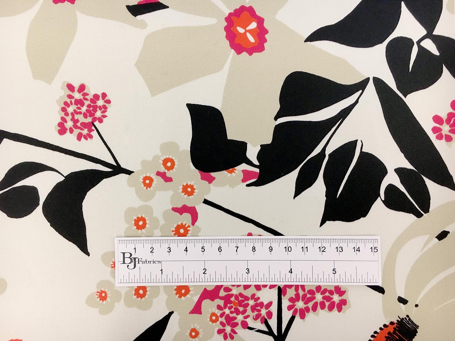 Printed Silk Mikado with Graphic Floral Print1