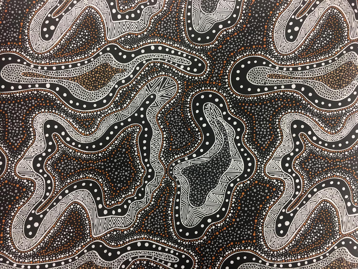 Australian Cotton Print With Aboriginal Motif 0