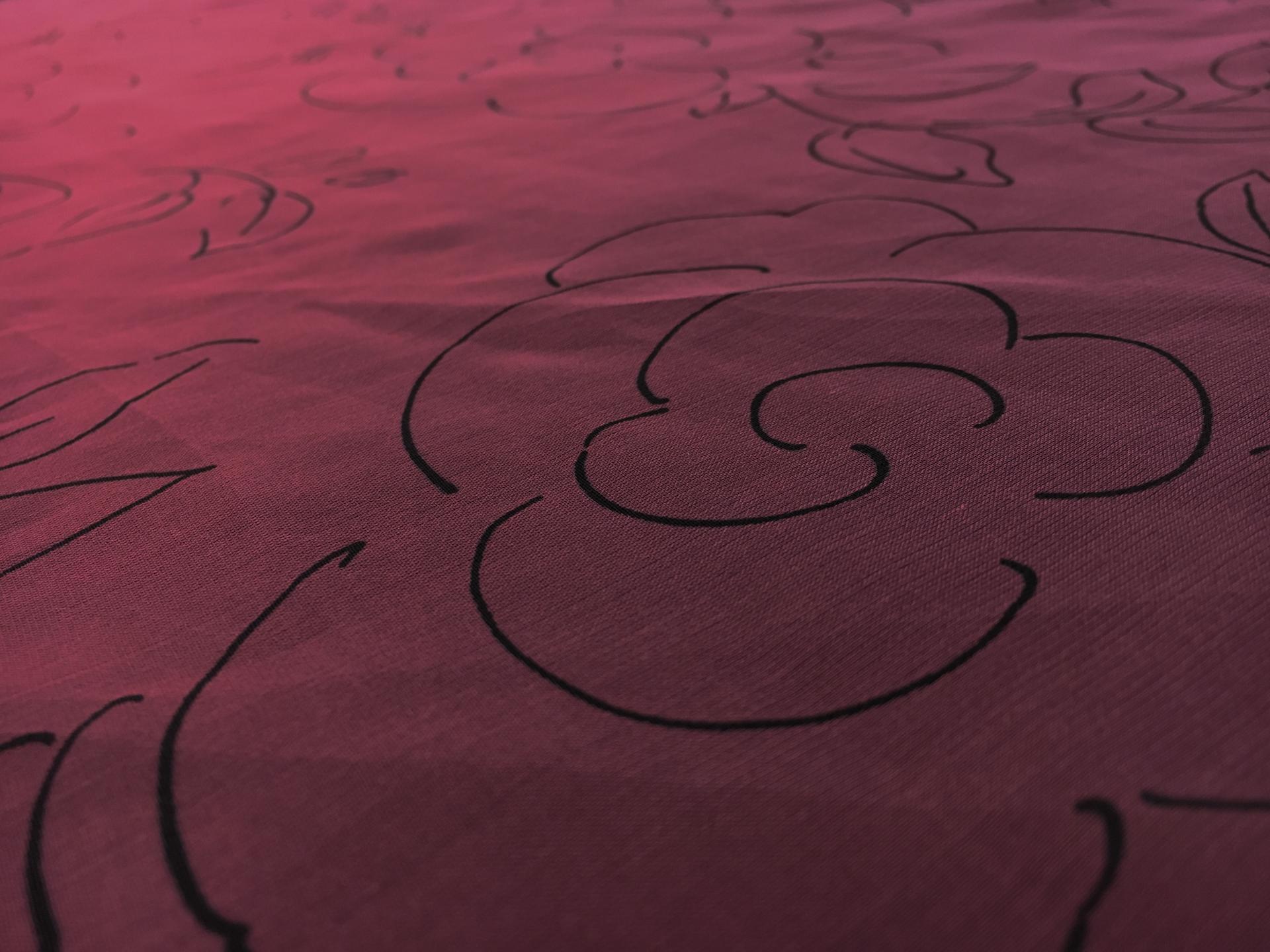 Printed Chiffon with Sketched Flowers2