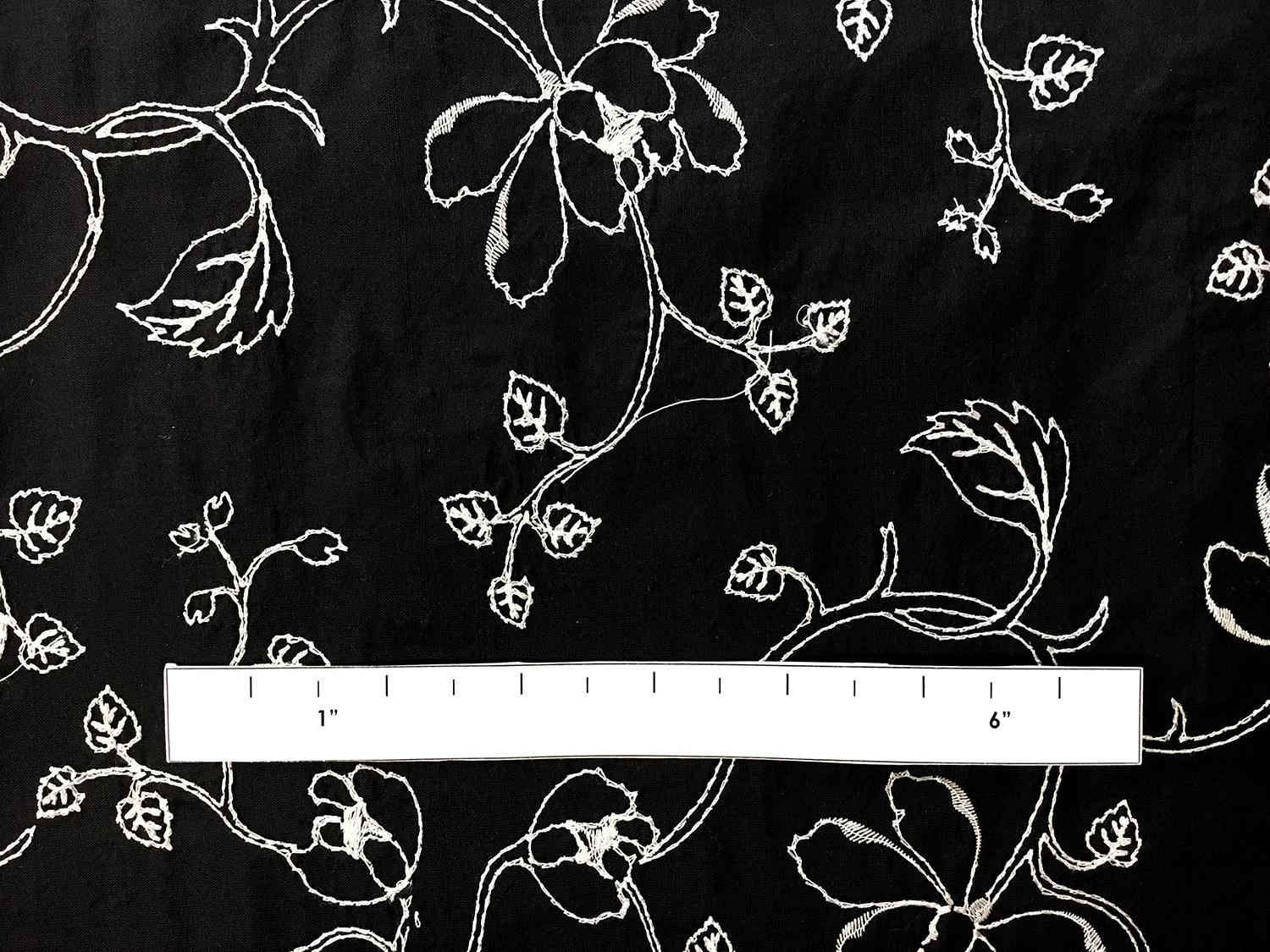 Silk Shantung with Embroidered Florals1