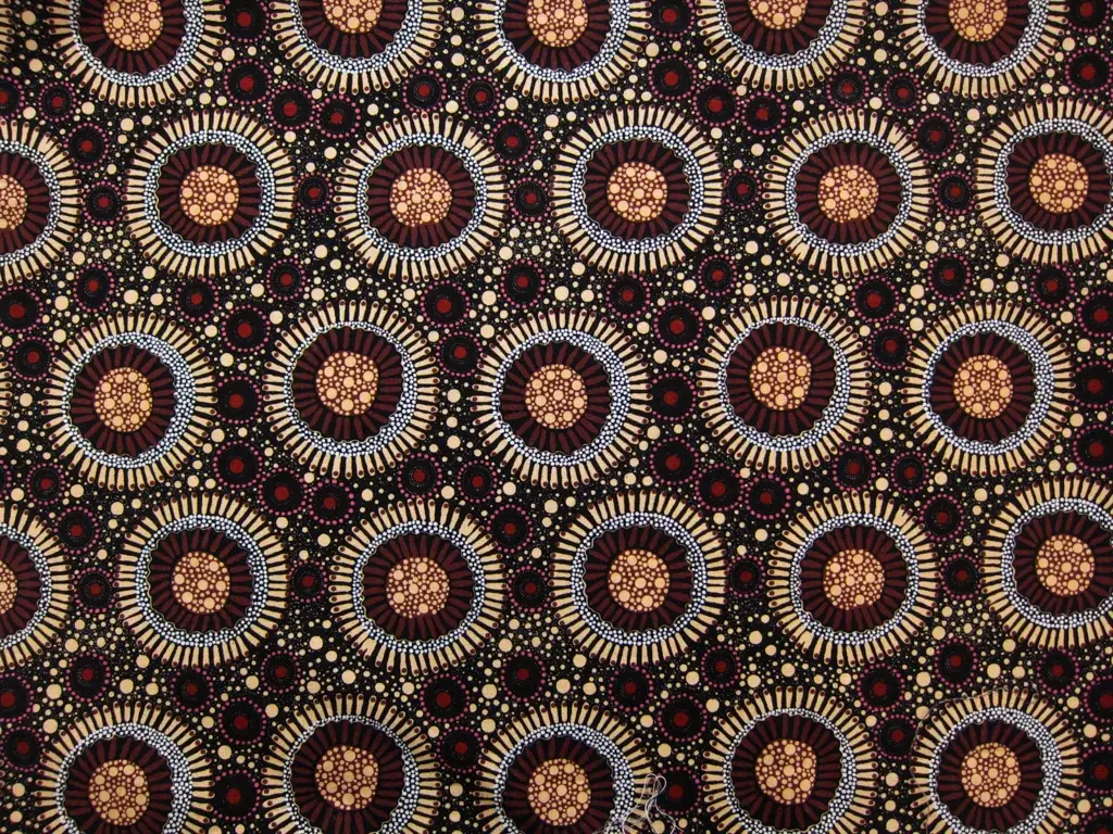 Australian Cotton Print With Aboriginal Motif0