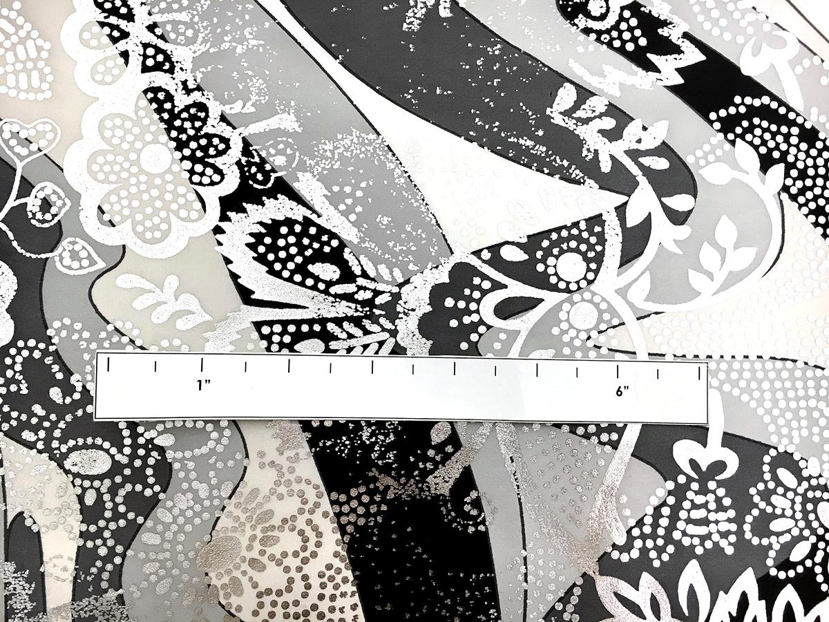 Printed and Metallic Silk Charmeuse1