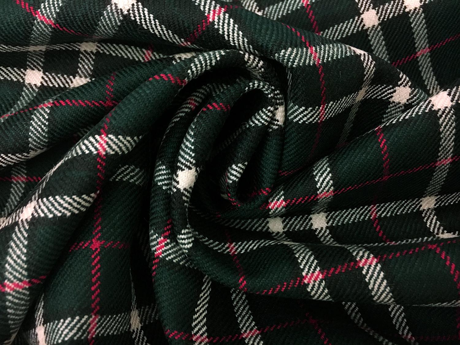 Italian Wool Tartan Plaid in Forest Green1