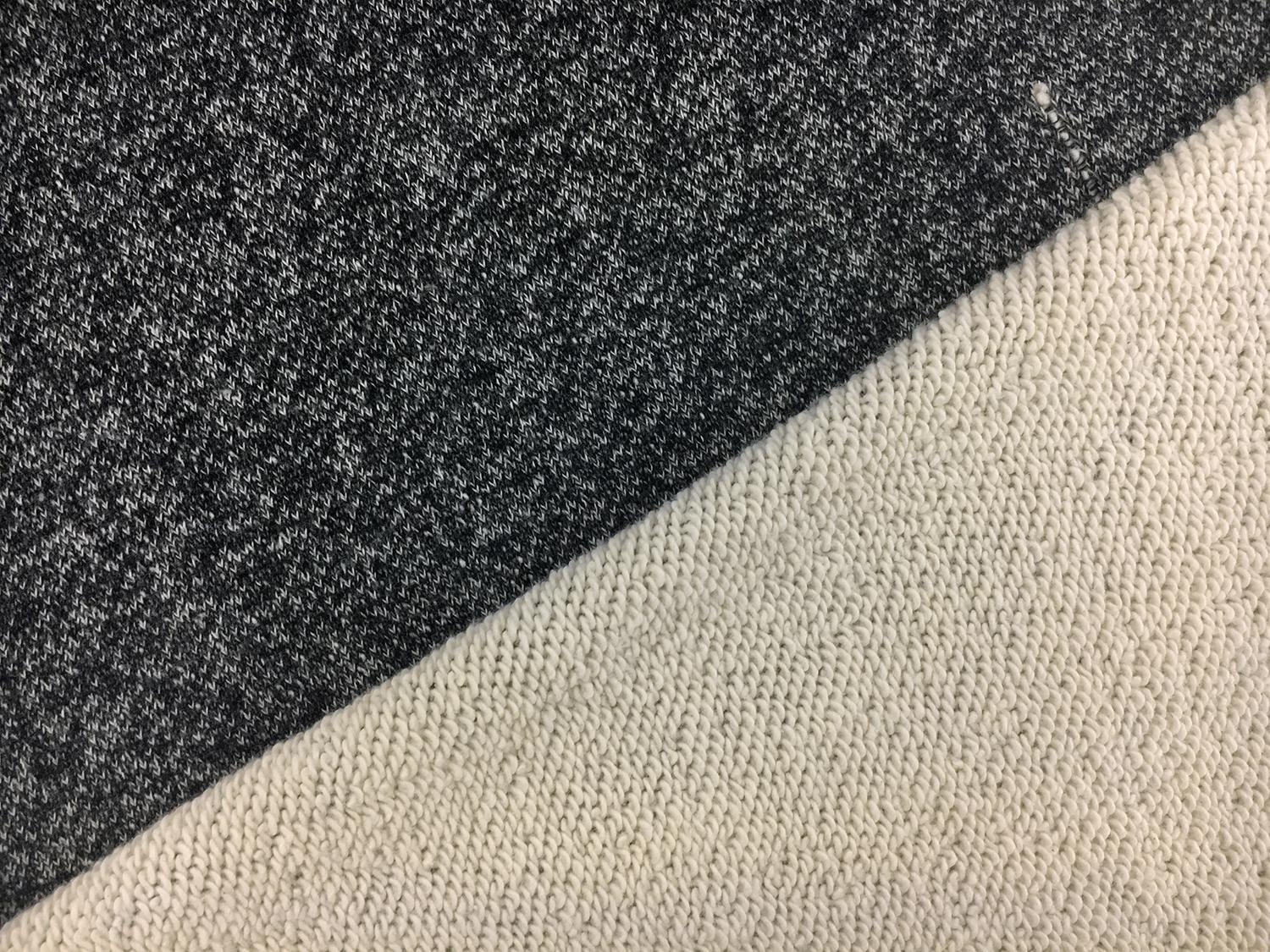 Large Loop Cotton French Terry Knit in Charcoal0