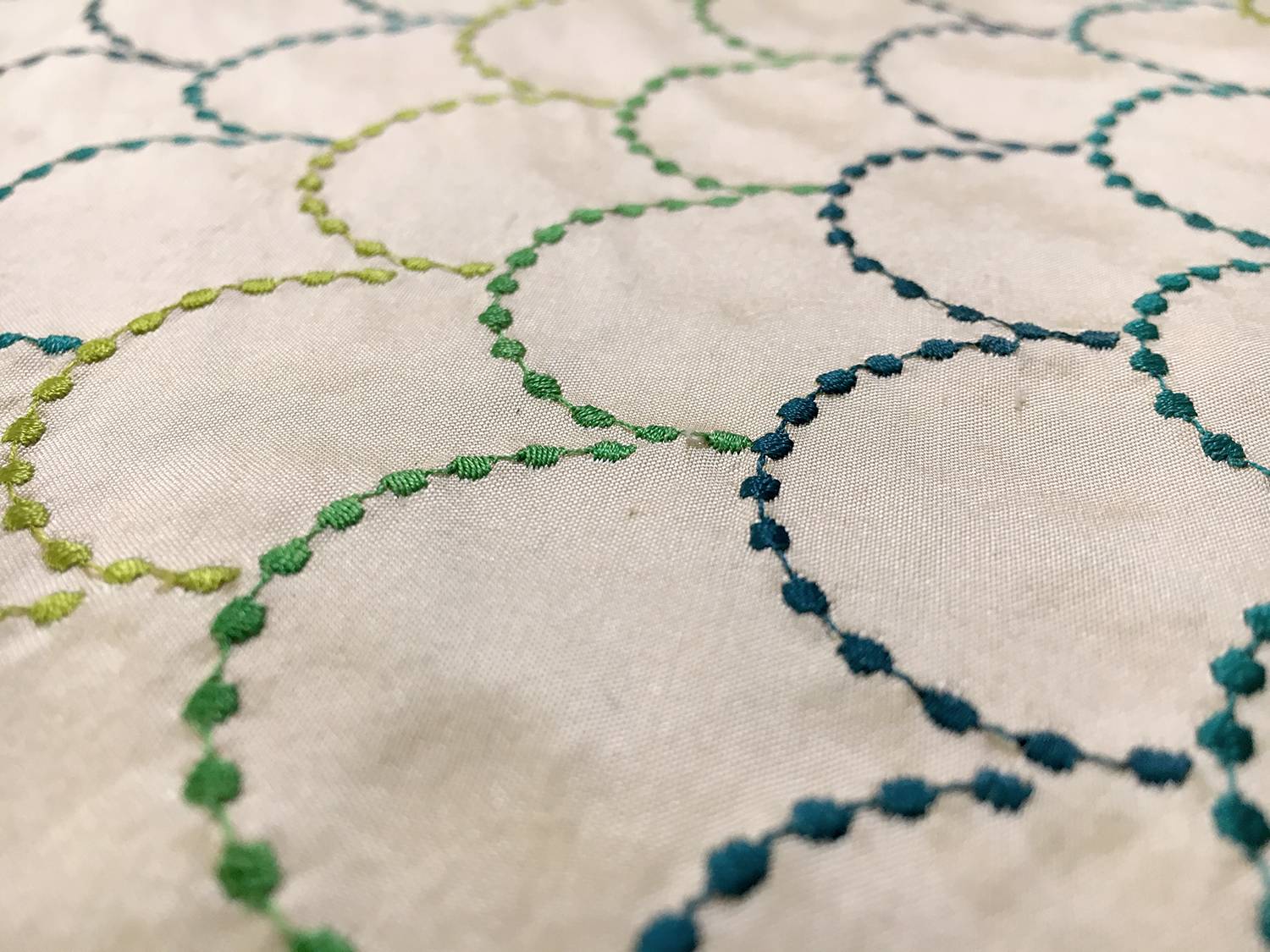 Silk Shantung with and Embroidered Scale Pattern2