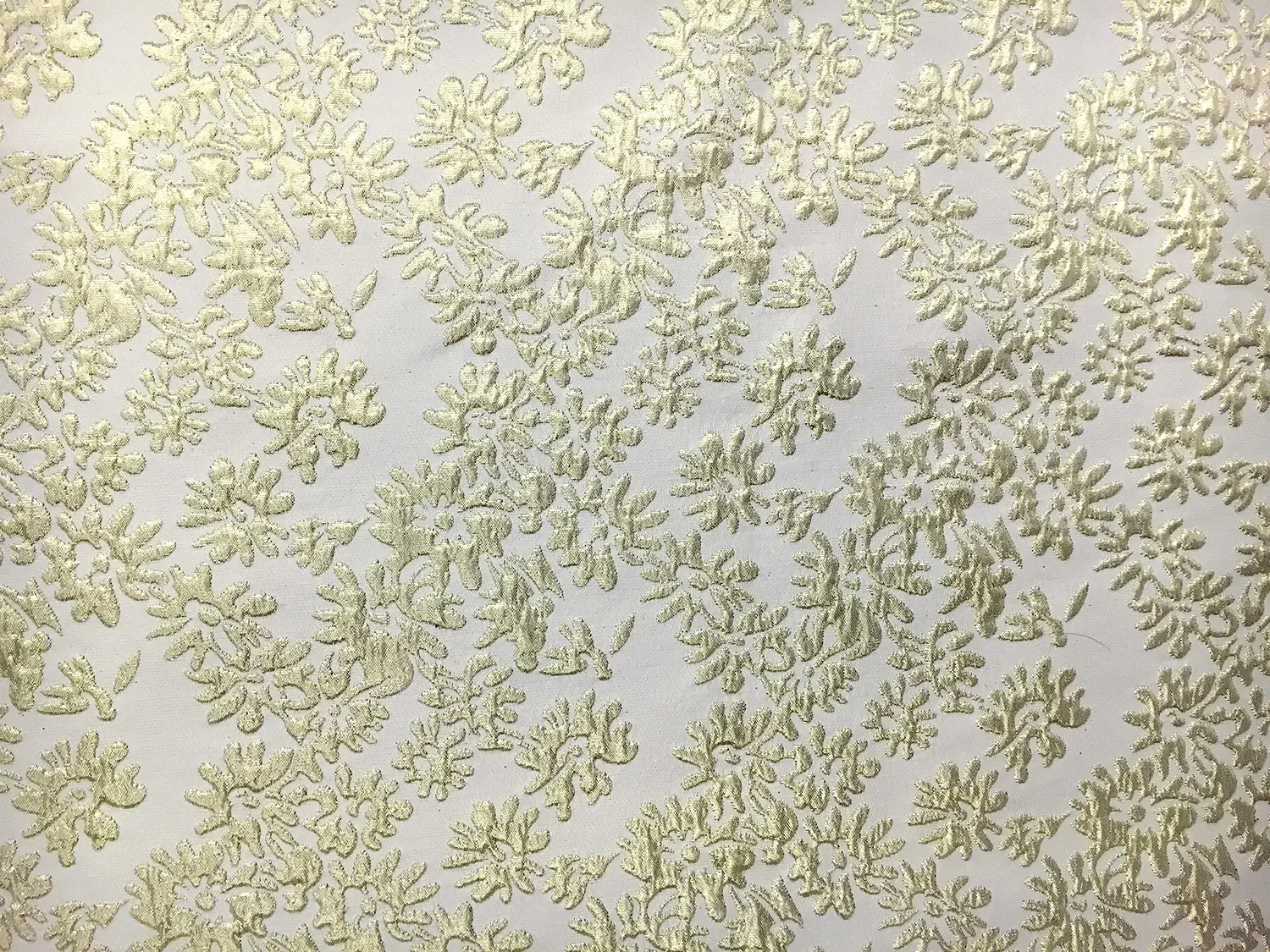 Metallic Floral Brocade in Light Gold