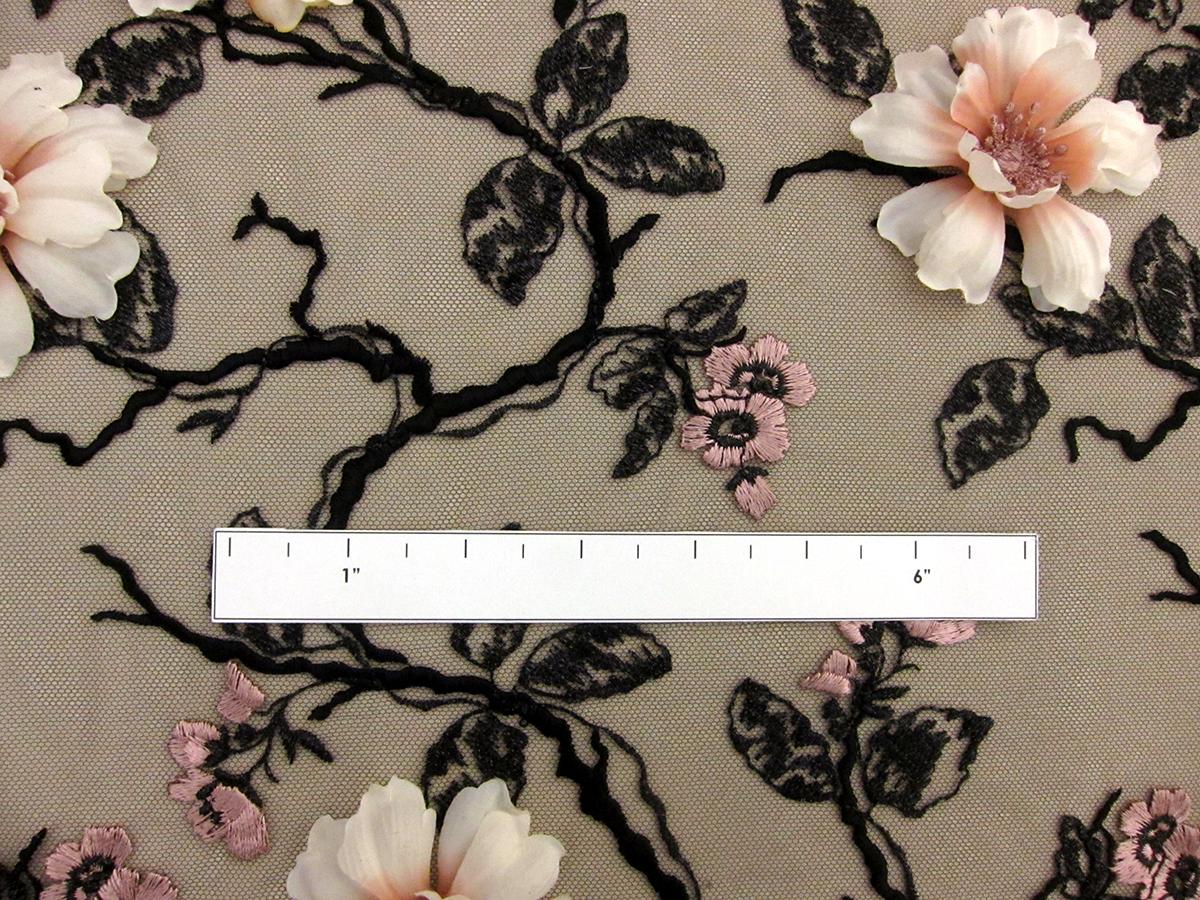 3D Flowers on Embroidered Tulle2