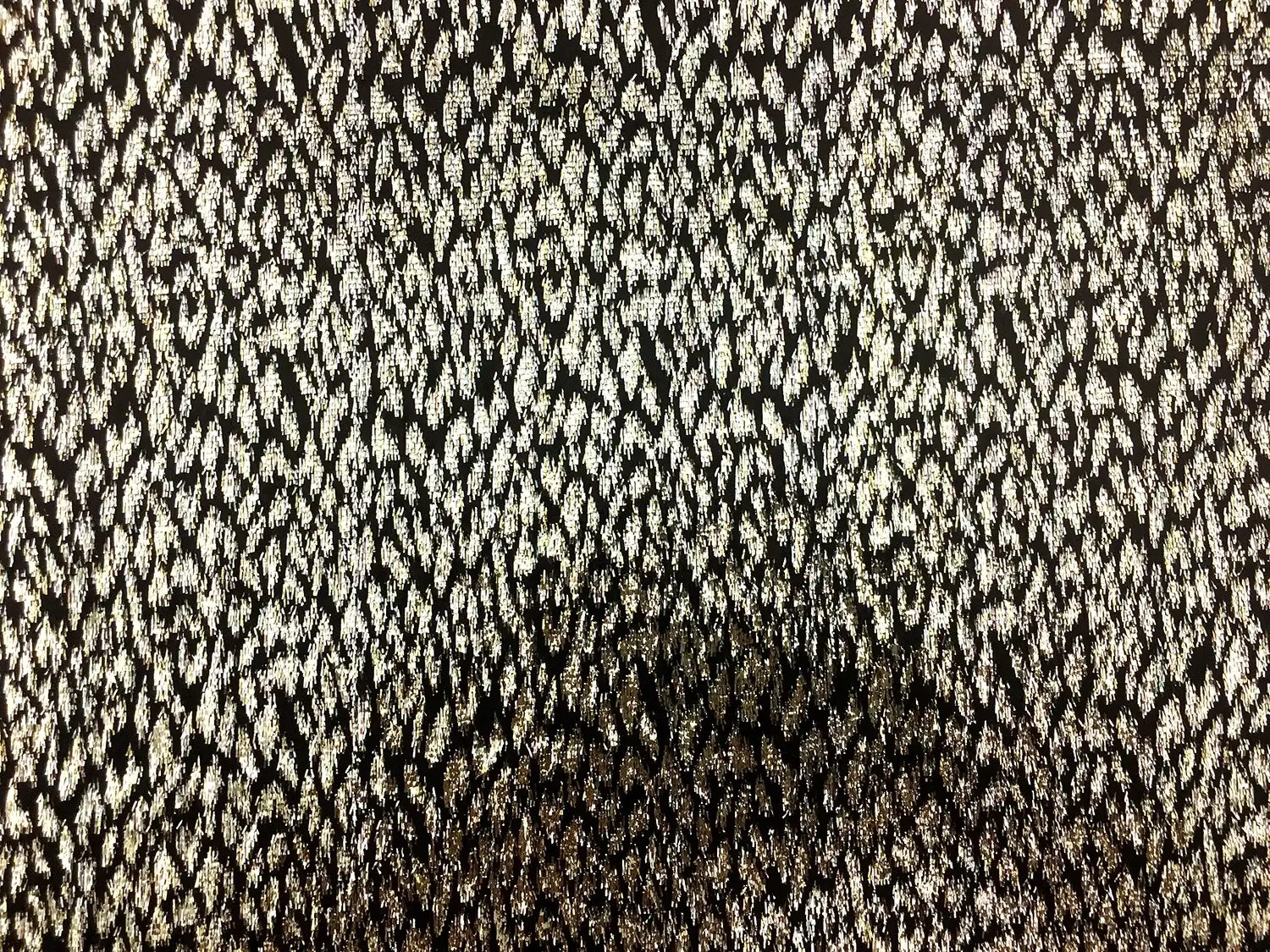 Silk Lurex Panne Velvet with Animal Print in Black and Gold0
