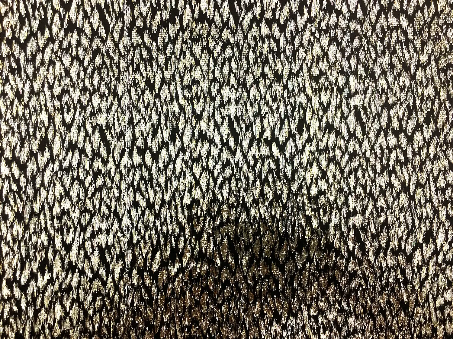 Silk Lurex Panne Velvet with Animal Print in Black and Gold0