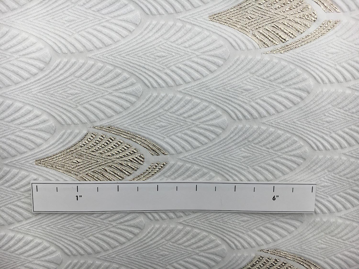 Silk and Cotton Blend with Metallic Jacquard Art Deco Details1