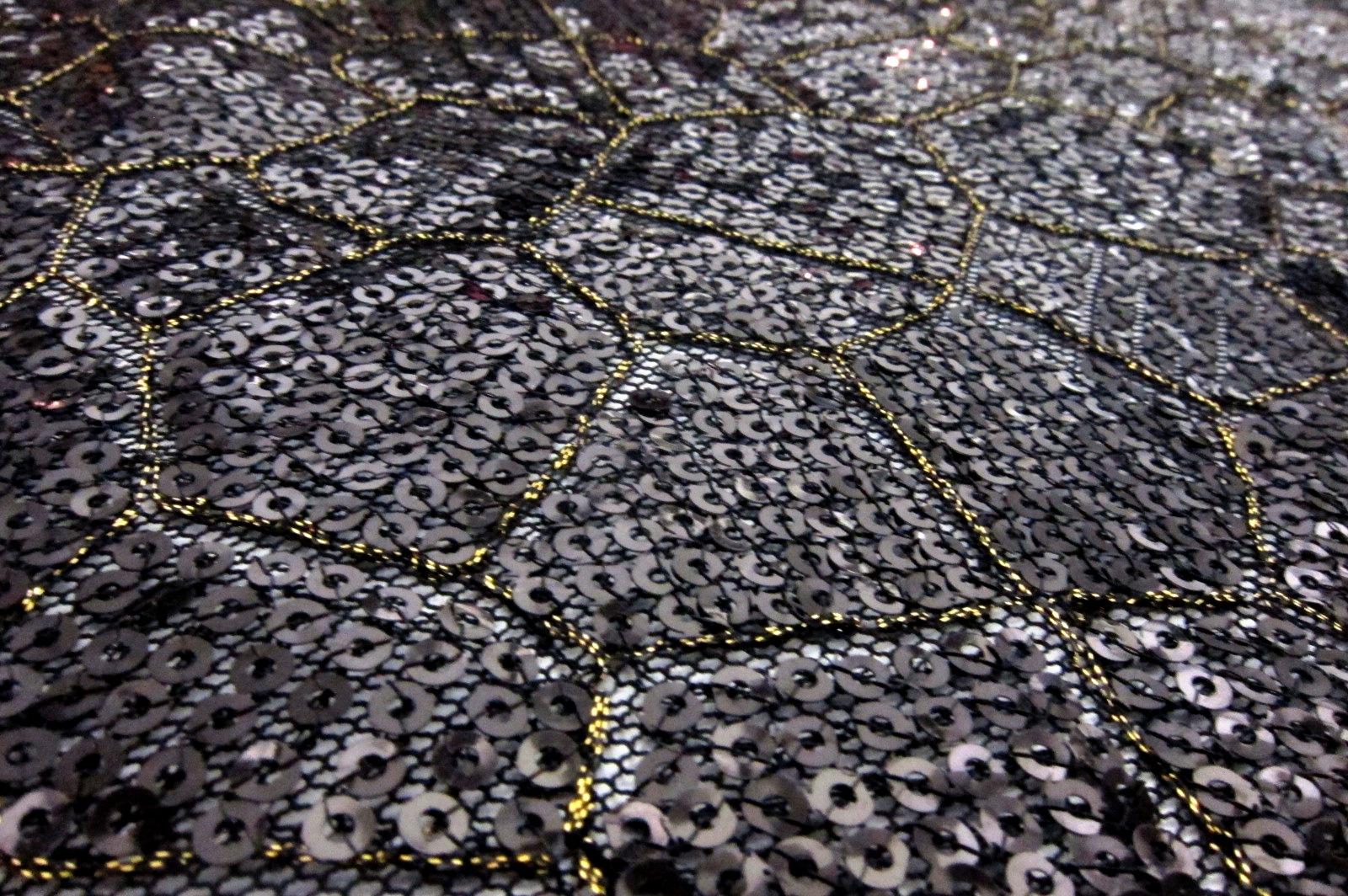 Micro Sequins on Metallic Embroidered Tulle2