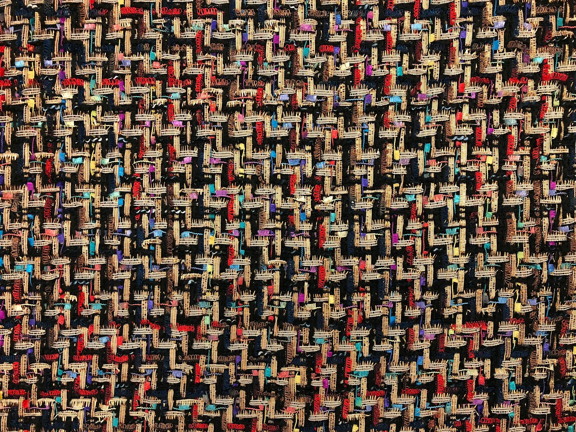 Metallic Poly Tweed in Multi Over Black0