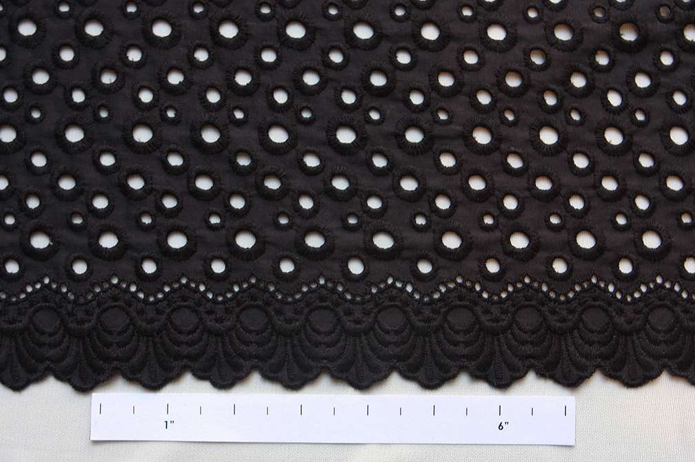 Cotton Eyelet in Black