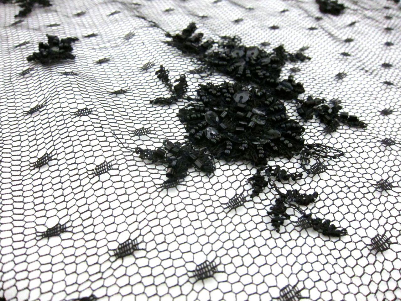 REDUCED Beaded and Embroidered Point D'Esprit2