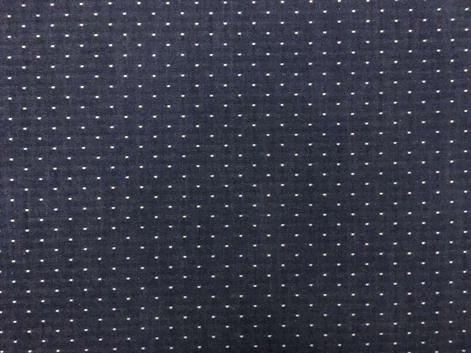 Cotton Chambray Dots in Indigo0