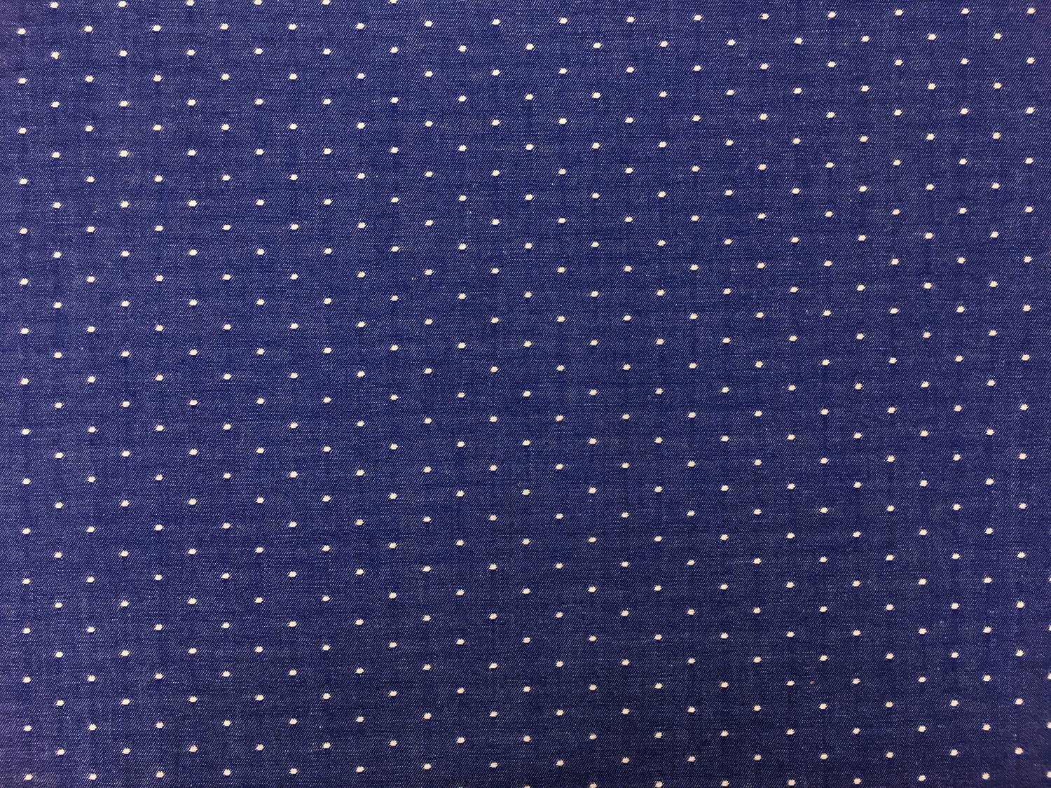 Cotton Chambray Dots In Royal0