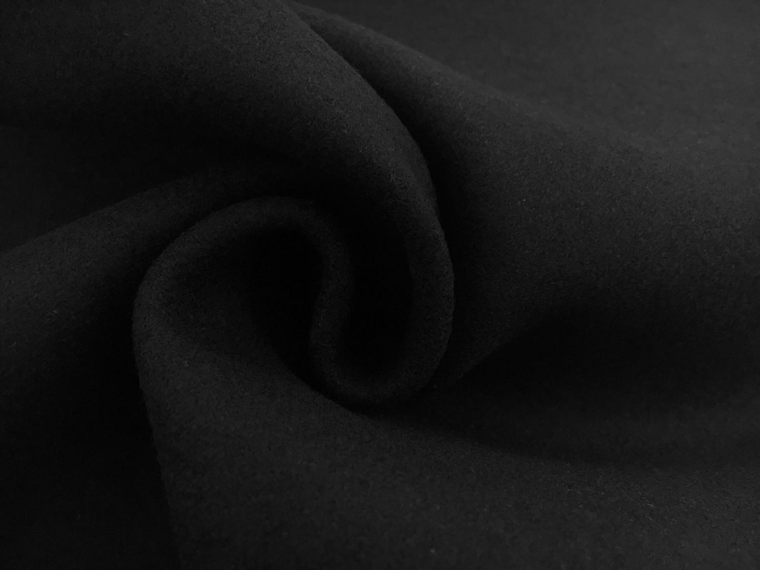 Italian Virgin Wool and Lycra Doubleface Coating in Black and Navy1