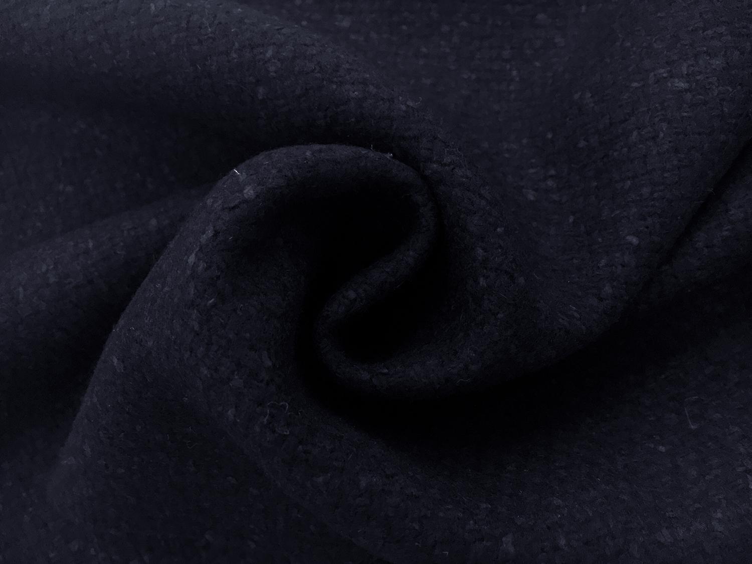 Italian Cashmere Silk Basketweave Coating in Navy1