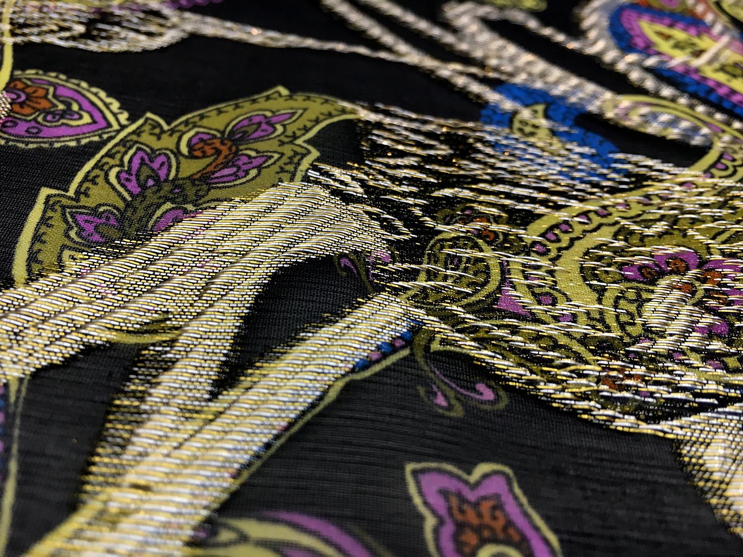Printed Silk Chiffon Chiffon with Metallic Jacquard2