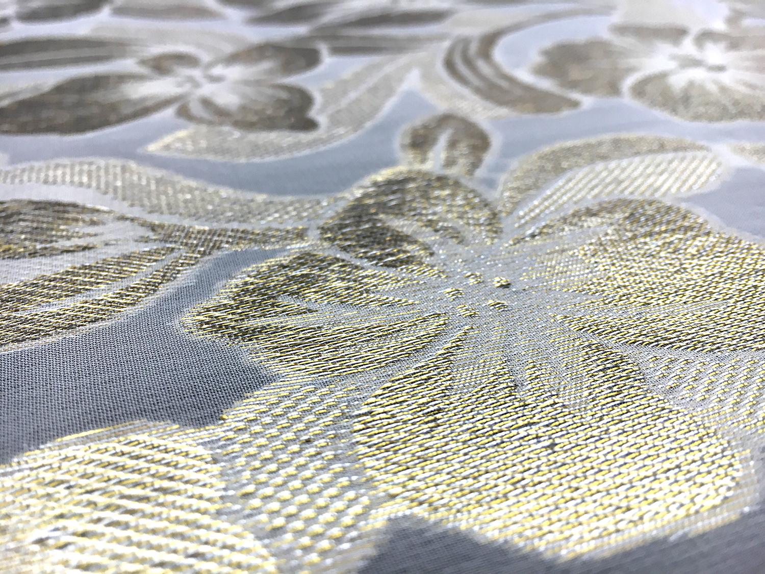 Silk Chiffon with Metallic Fil Coupé Flowers1