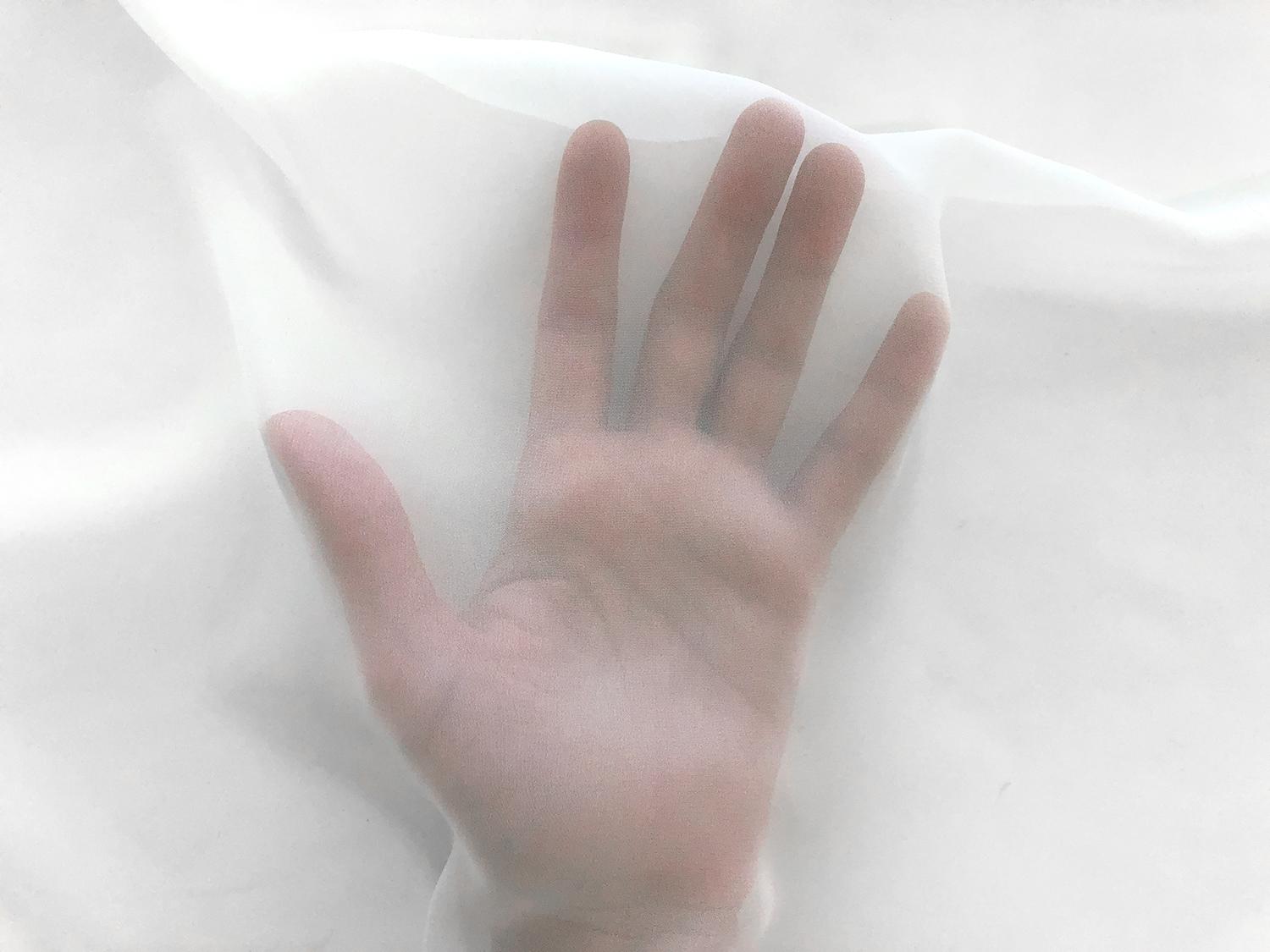 Japanese Polyester Chiffon in Stark White2