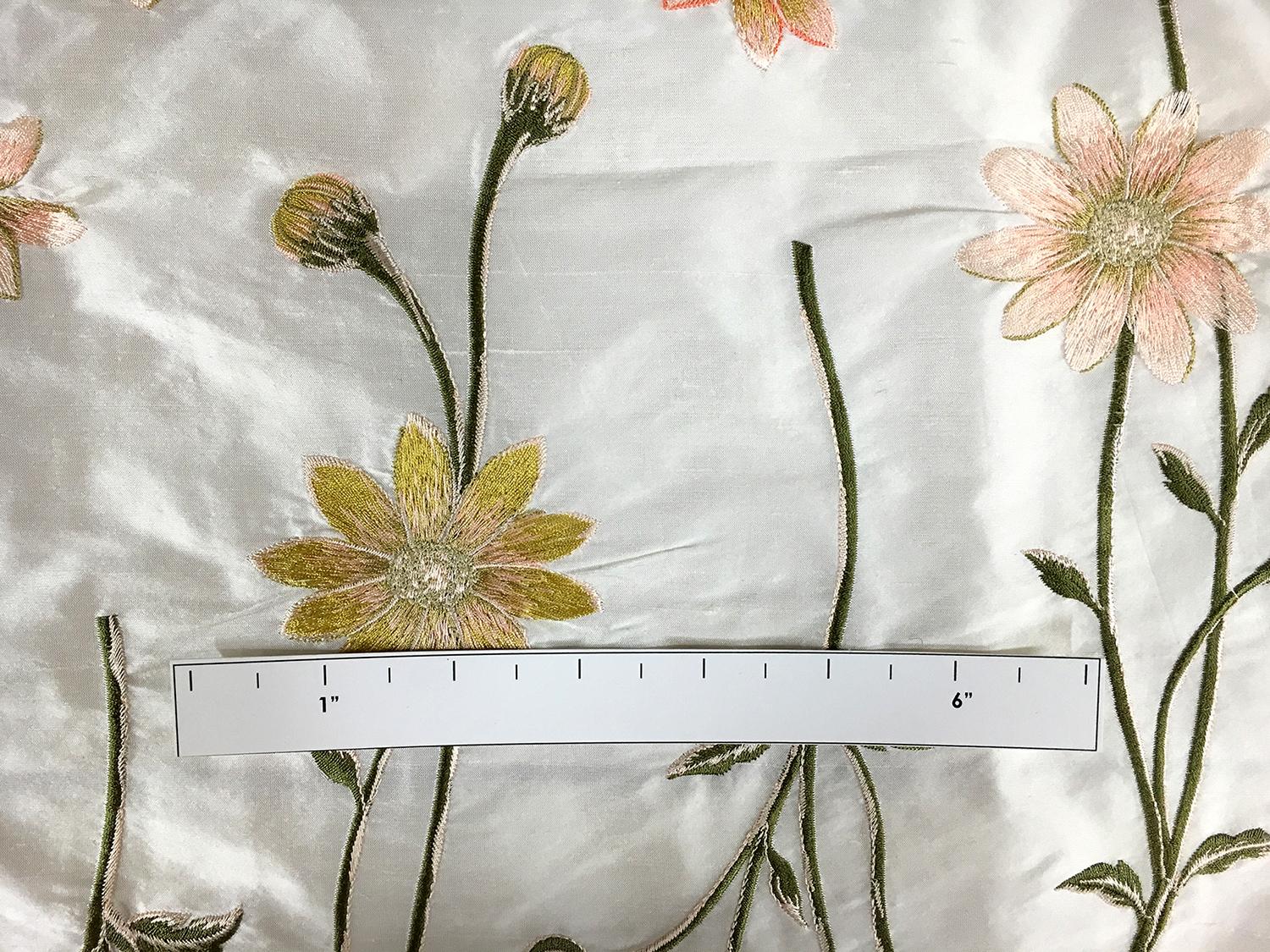 Embroidered Silk Shantung with Florals1