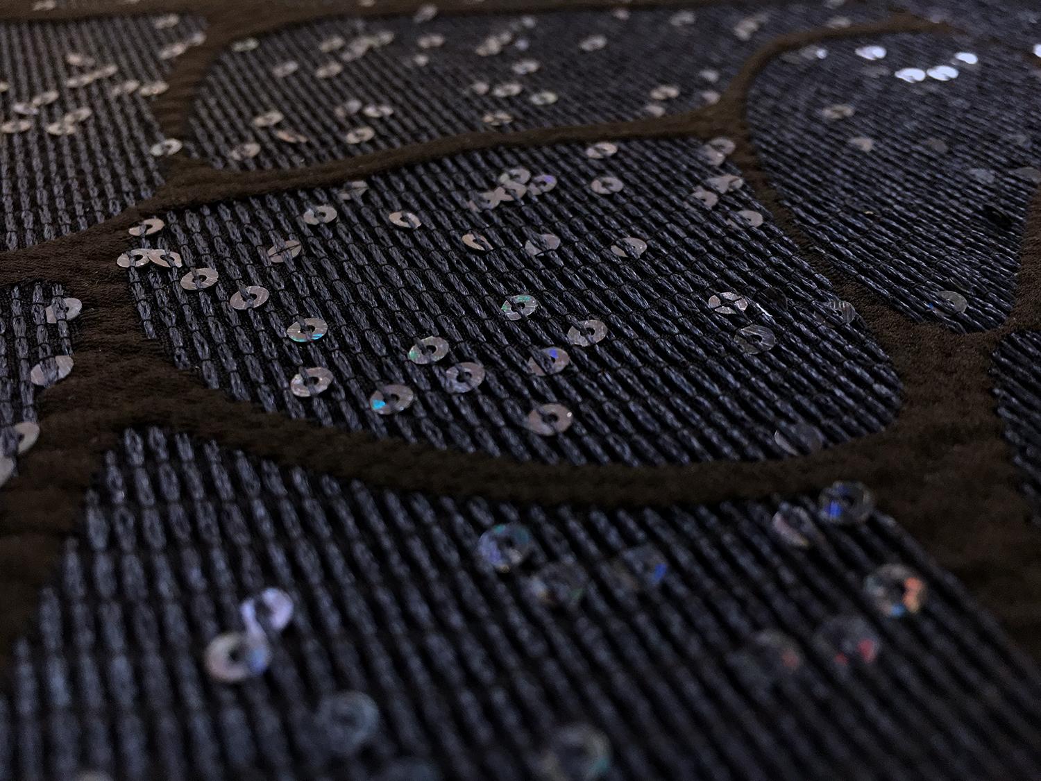 Sequined Double Face Polyester Jacquard Brocade2