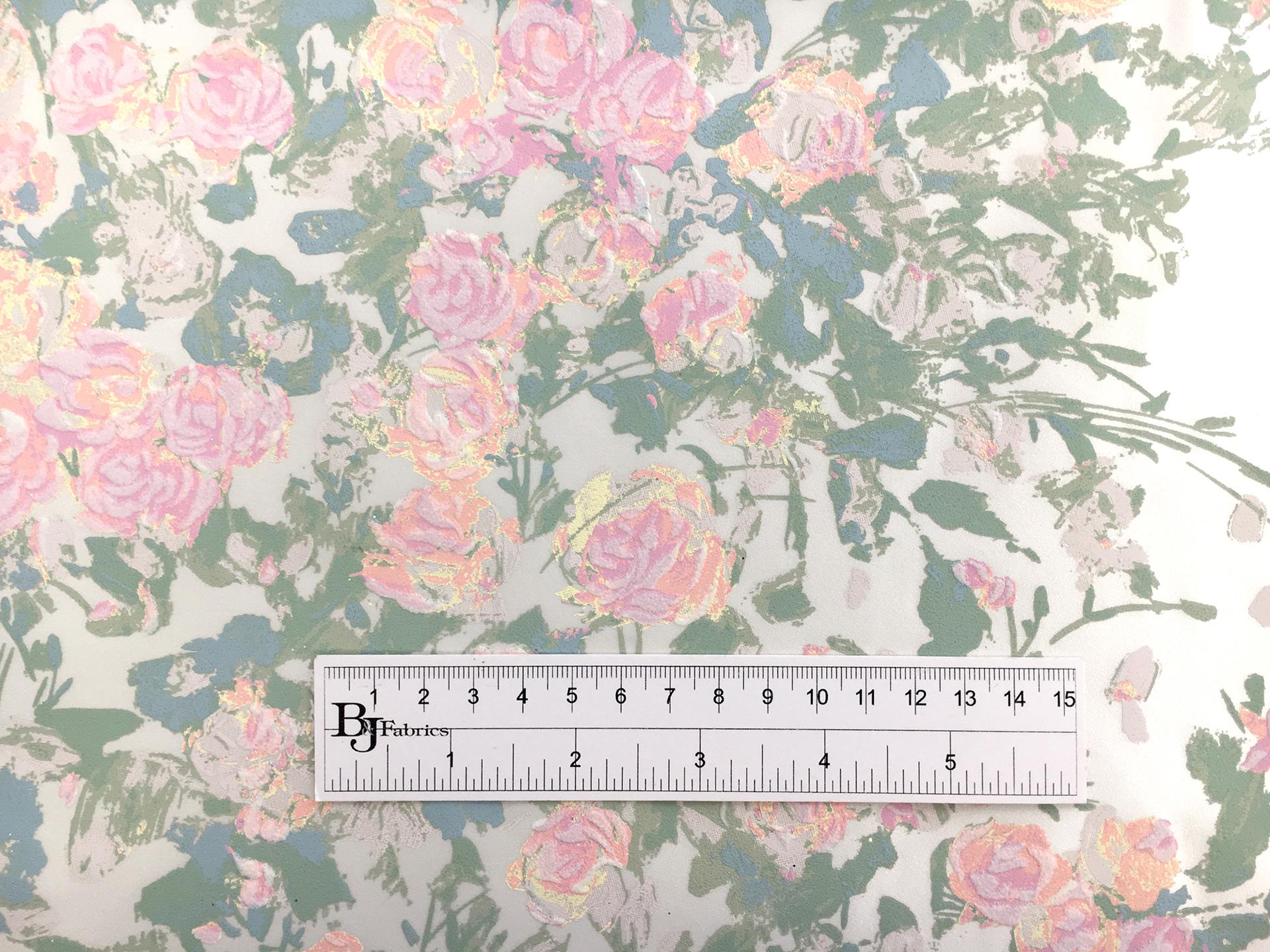 Pigment Printed Silk Satin with Impressionist Roses1