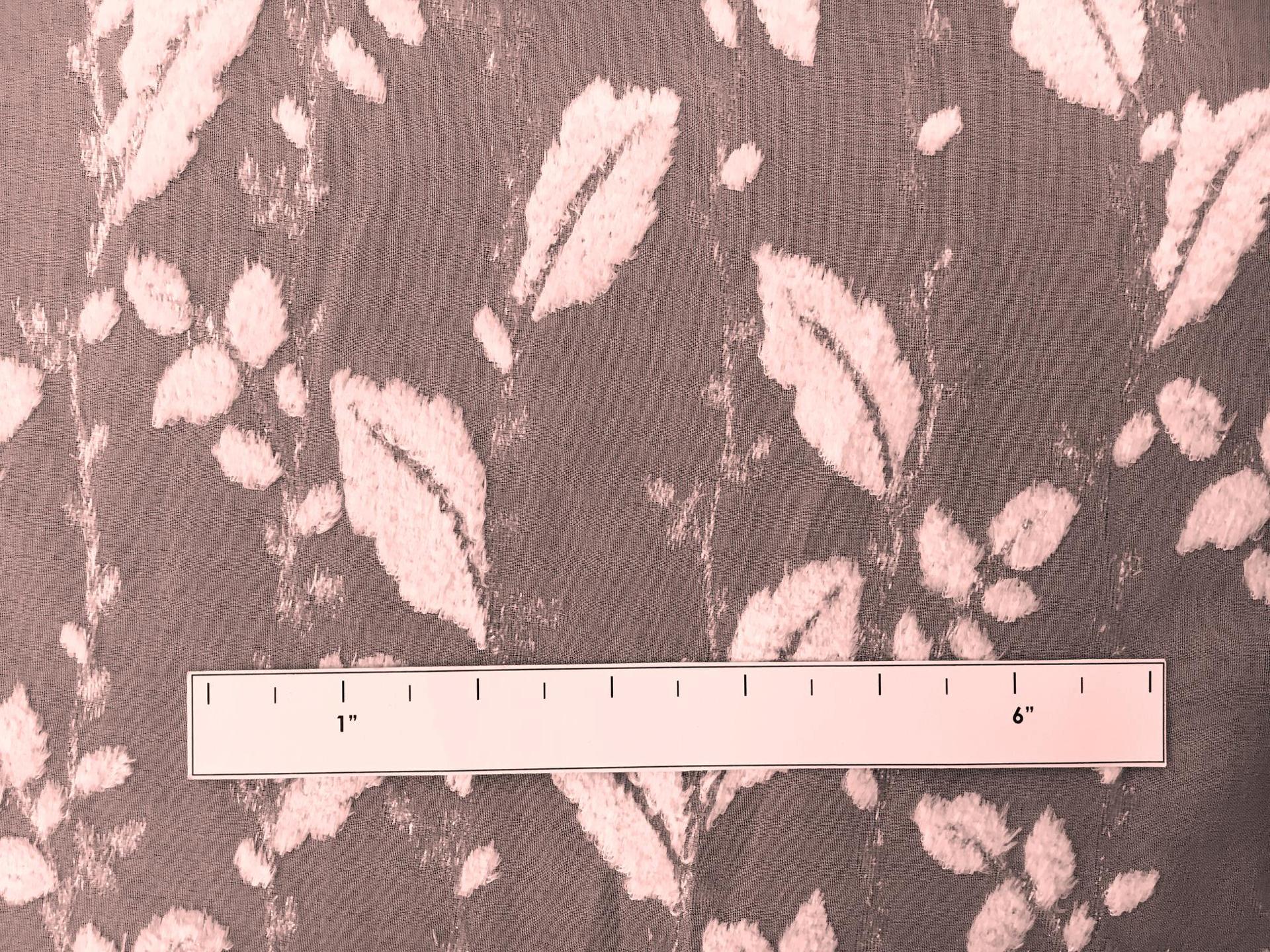 Burnout Velvet With Leaves Motif in Rose1