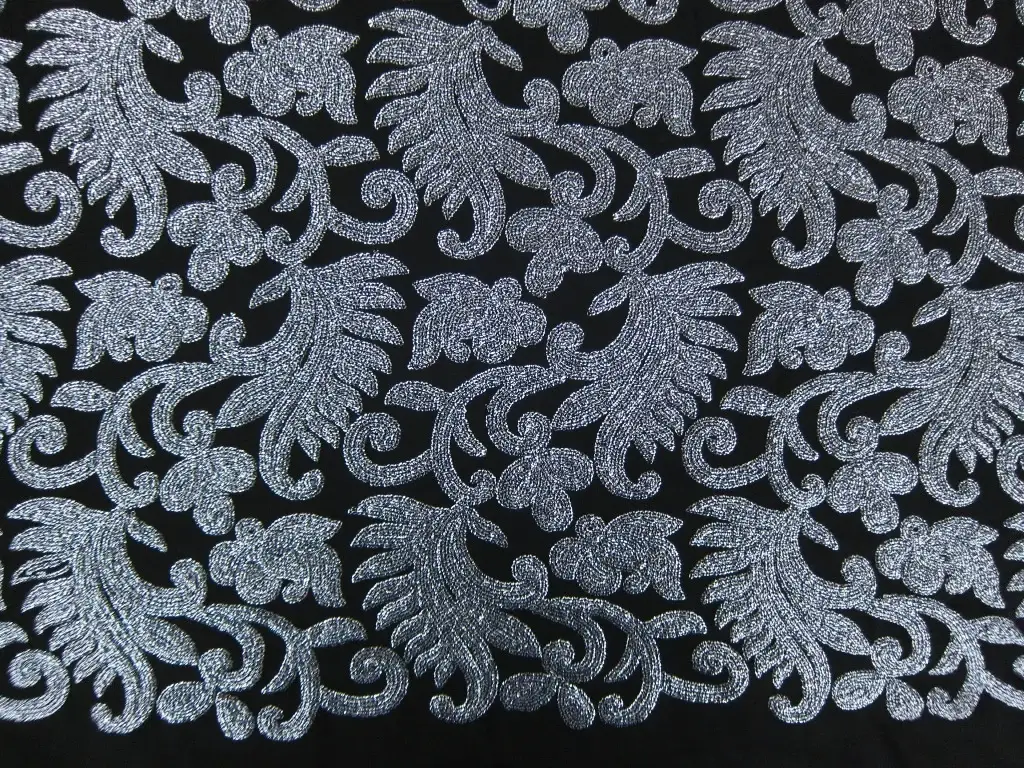Sequins Embroidered Silk Chiffon0