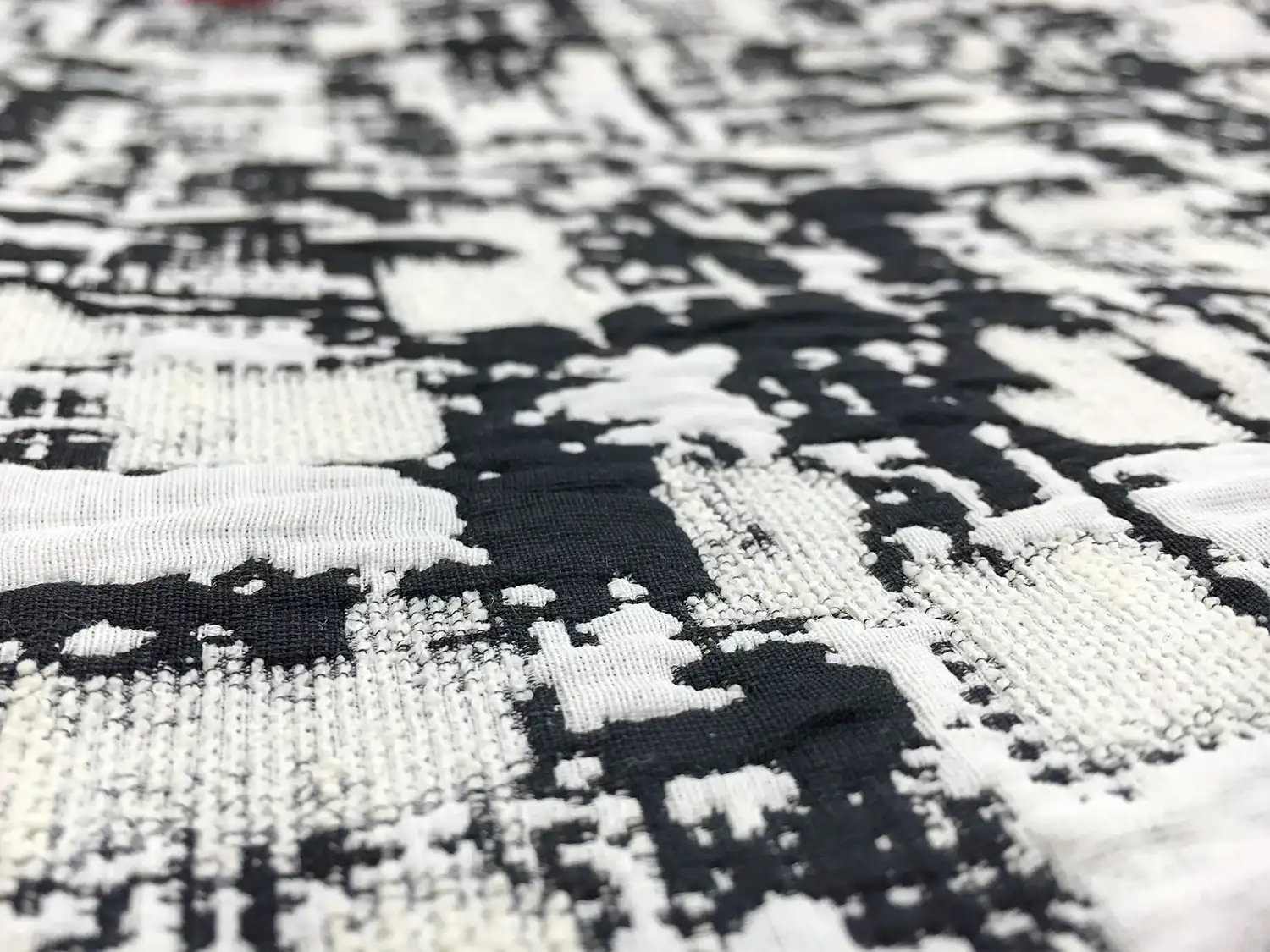 Abstract Geometric Brocade in Midnight Navy