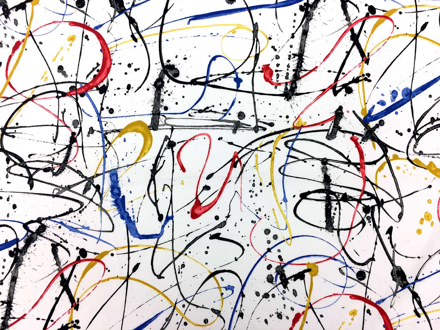 Cotton Twill With Paint Strokes Print 0