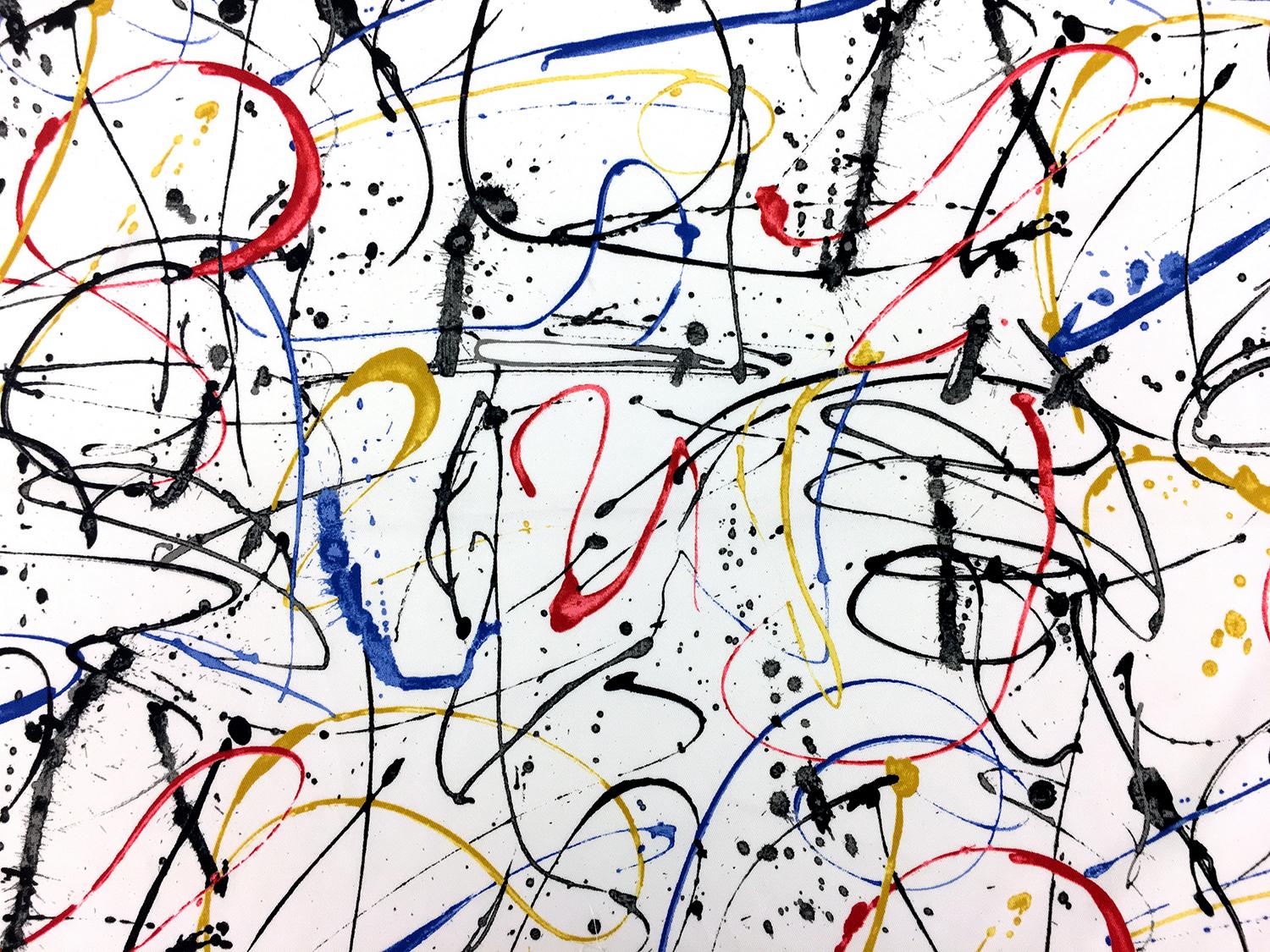 Cotton Twill With Paint Strokes Print