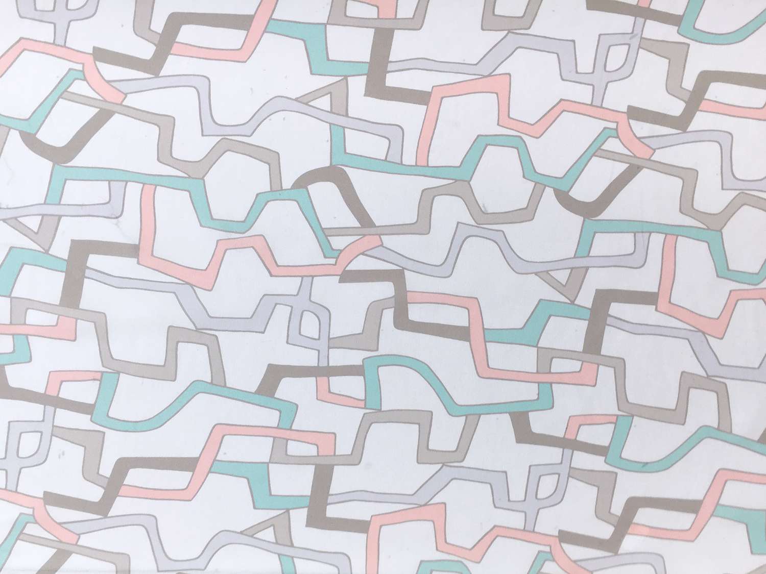 Printed Silk Crepe de Chine with Geometric Chains