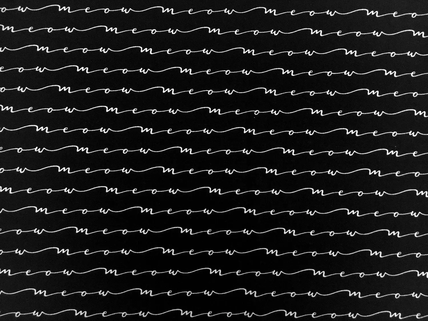 Cotton Broadcloth Meow Script Print0
