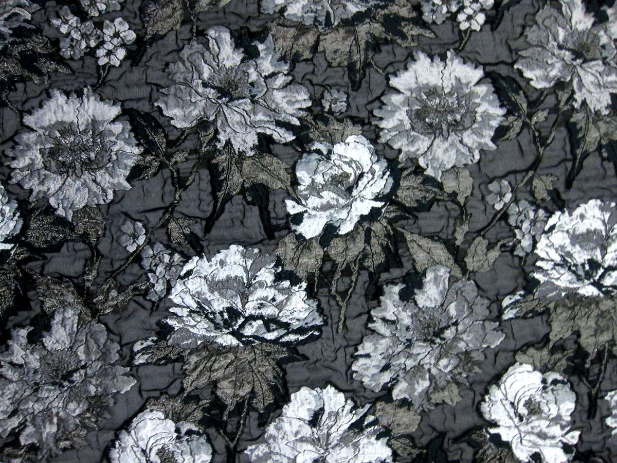 Silk Blend Metallic Fil Coupé Cloqué0