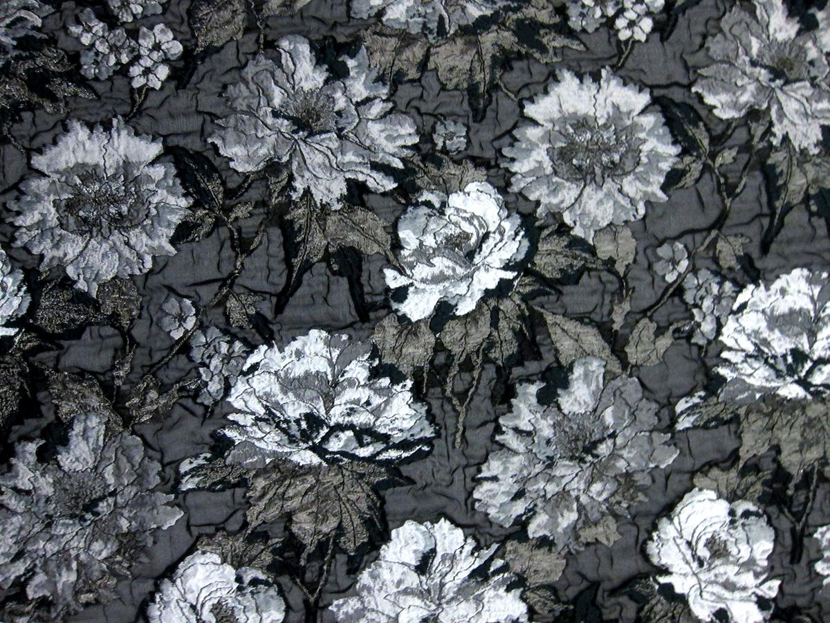 Silk Blend Metallic Fil Coupé Cloqué0