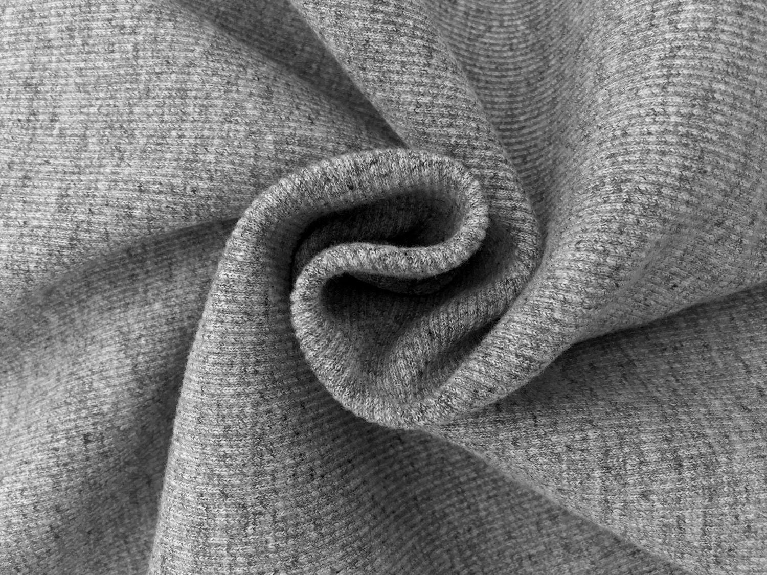 Japanese Cotton Rib Knit in Heather Grey2
