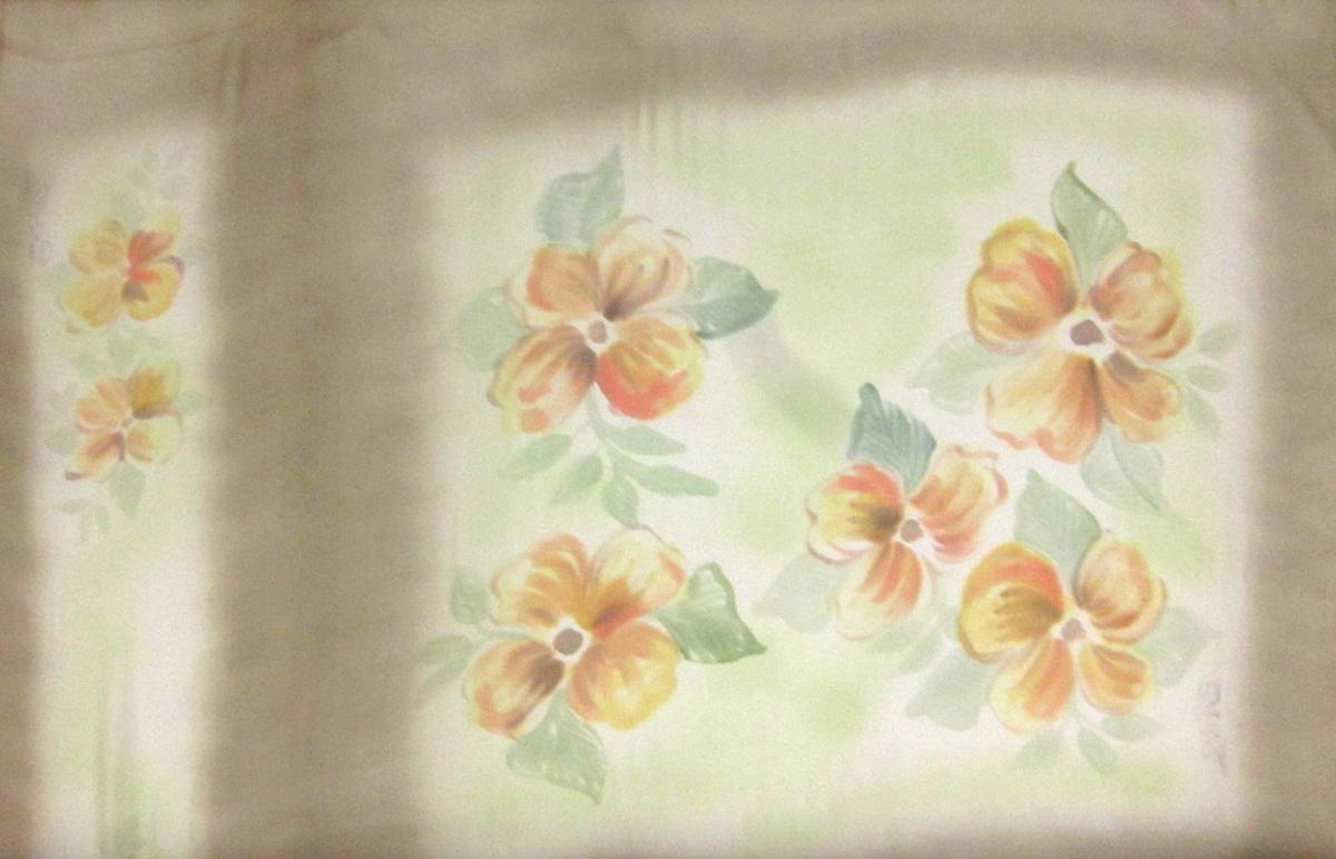 Hand Painted Silk Chiffon0