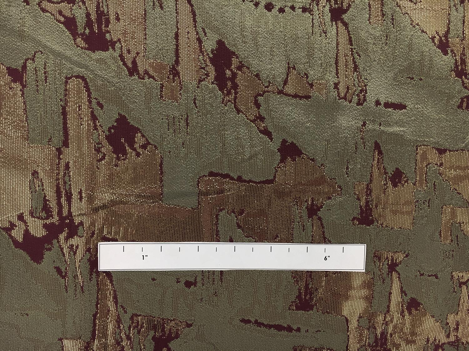 Metallic Silk and Rayon Blend Abstract Camouflage 1