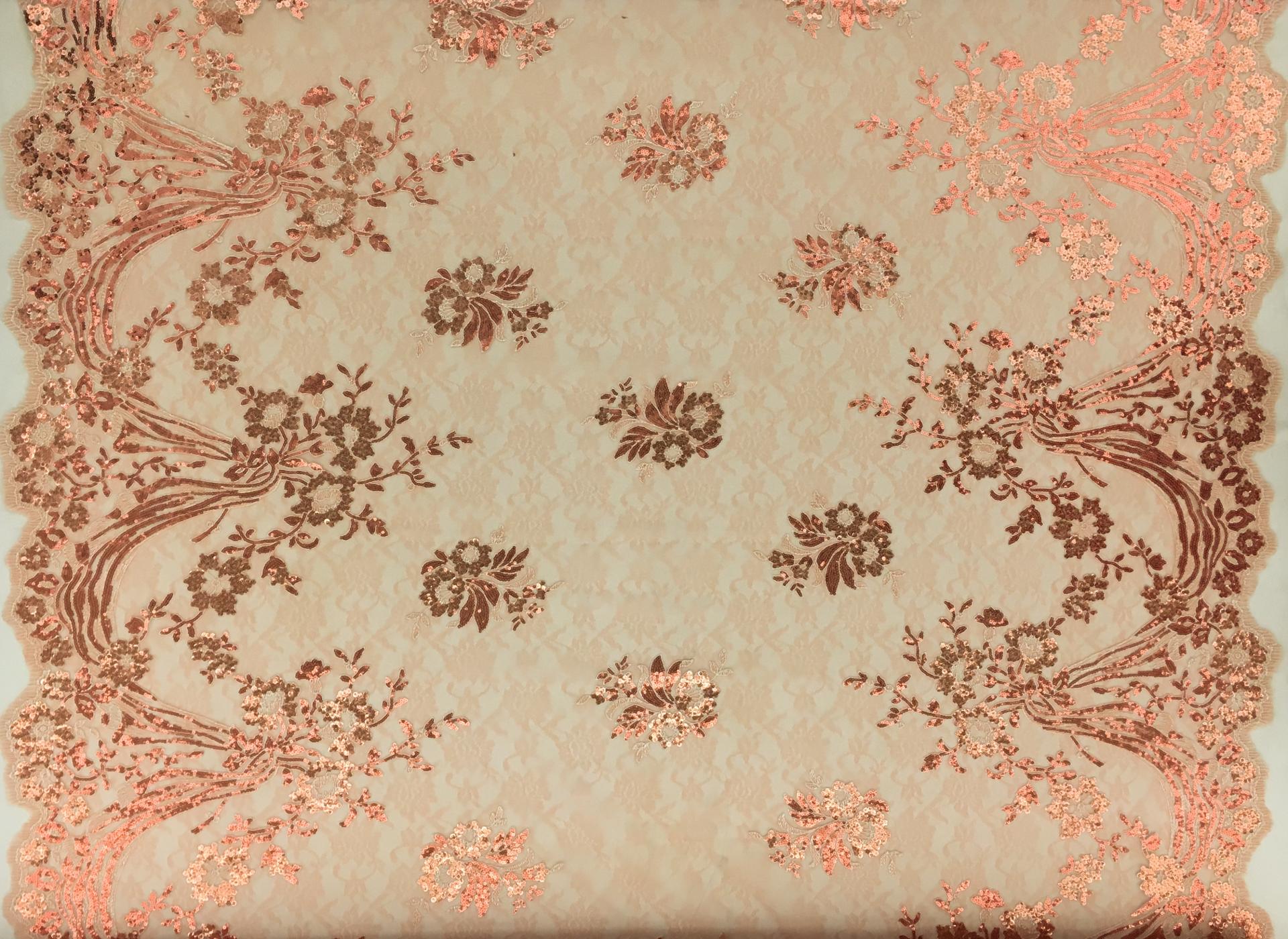 Embroidered and Sequined Chantilly Lace0