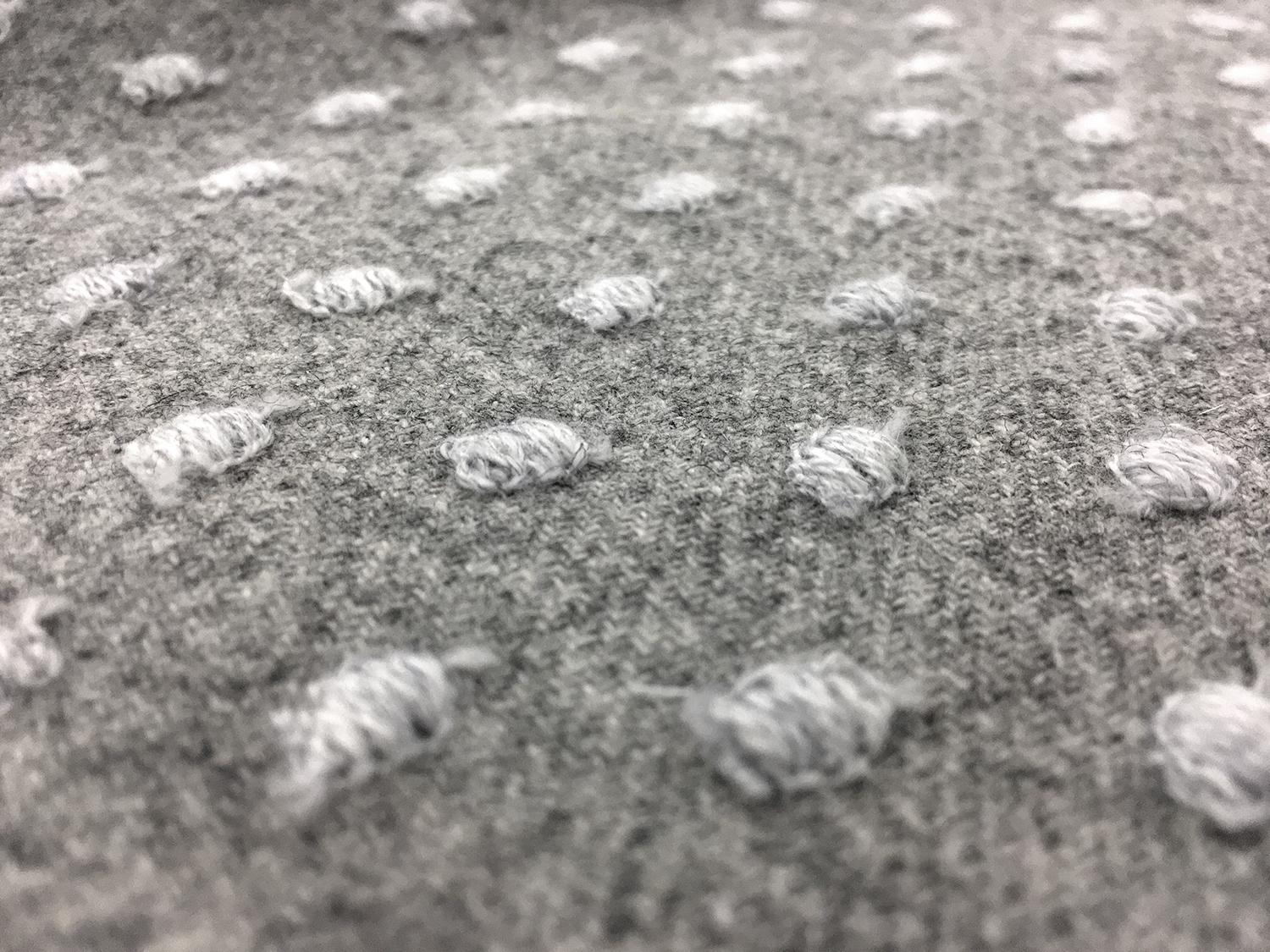 Cotton Wool Flannel With Embroidered Dots2