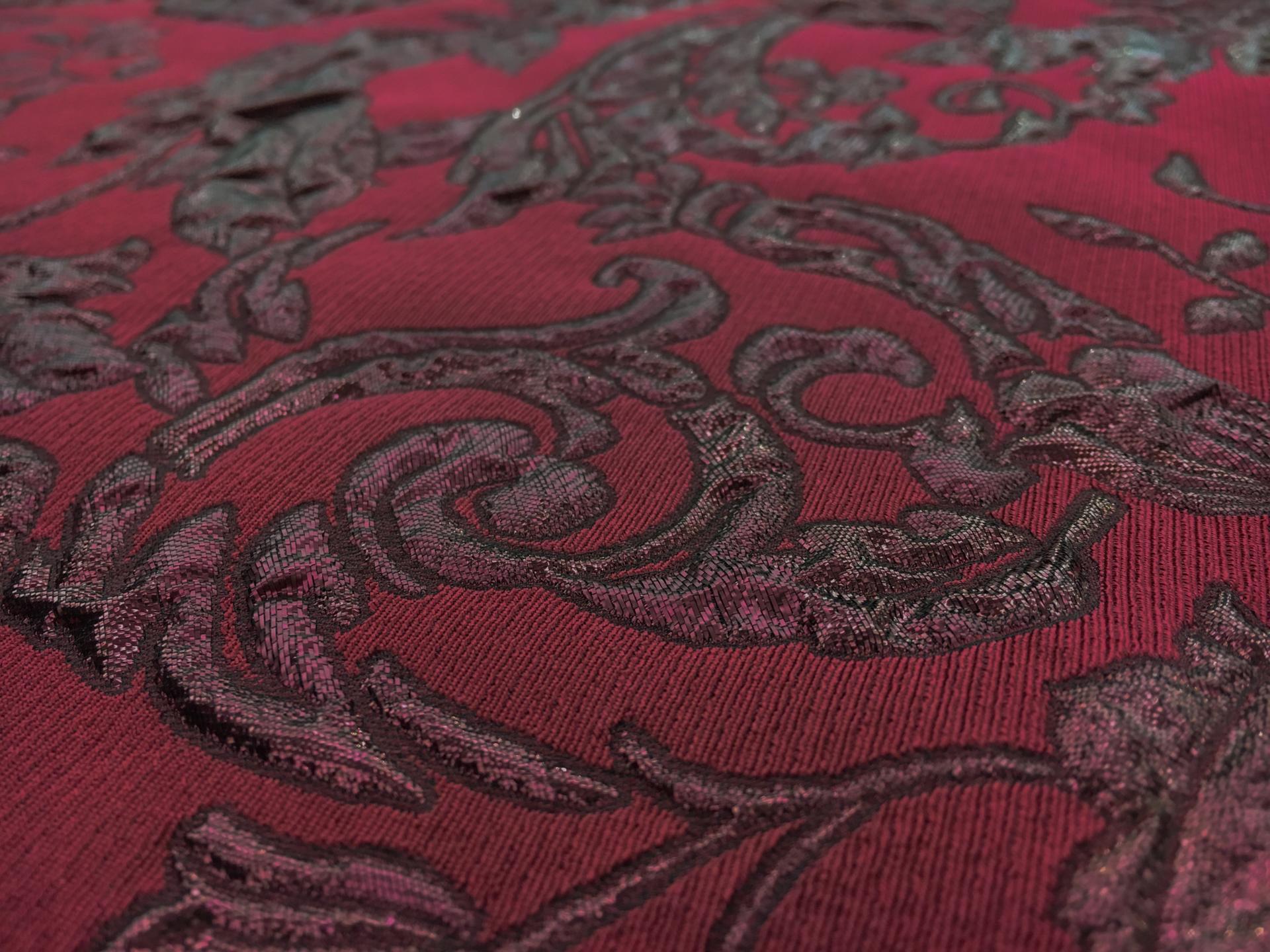 Floral and Paisley Pattern Silk Blend Metallic Cloqué Brocade2