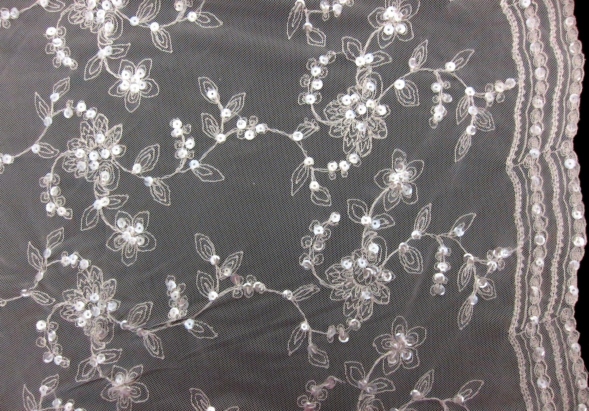 Embroidered Illusion with Hand Sewn Sequins0