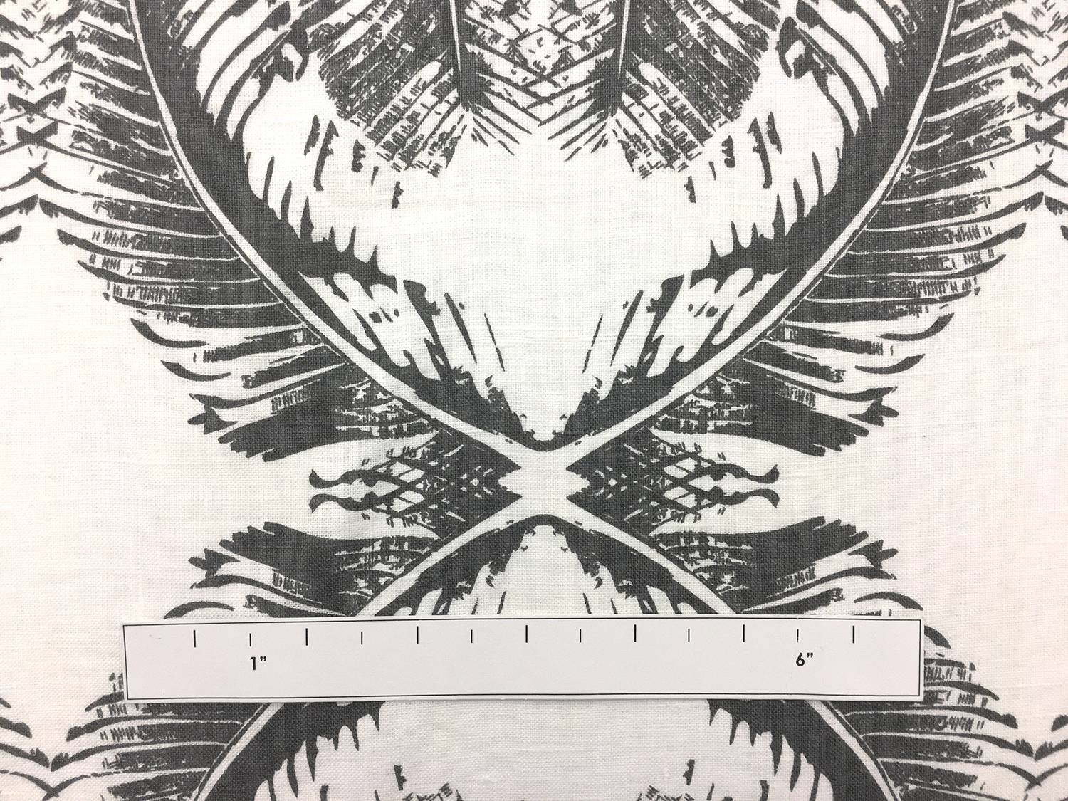 Linen With Large Feather Print1