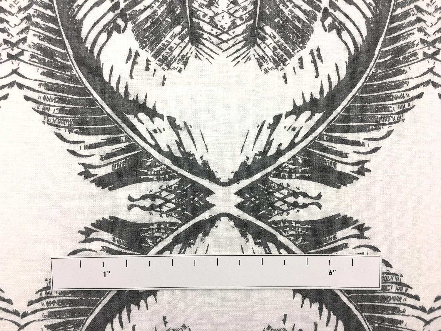 Linen With Large Feather Print1